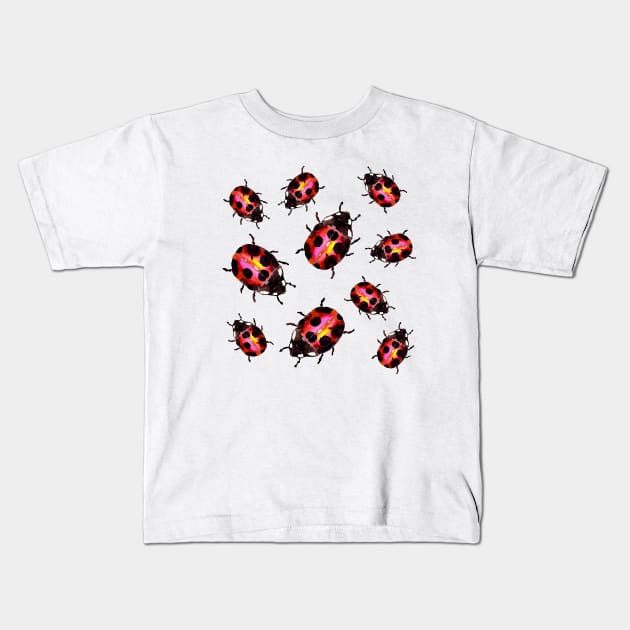 Watercolor Ladybugs Kids T-Shirt by ZeichenbloQ